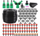 Sistema de riego de jardín, kit de riego por goteo de 200 piezas, kit de riego por goteo automático con manguera de 50 m, kit de riego automático
