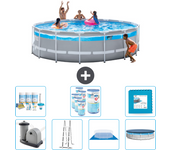 Paquete de piscina - intex - alrededor - 488x488x122 cm + accesorios cb42