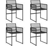 4 uds sillas de jardín | silla de exterior | sillon jardín ratán sintético negro cfw356933