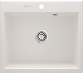 Fregadero de 1 cubeta de granito blanco 60 x 52 cm deante andante zqn_a103 - blanco