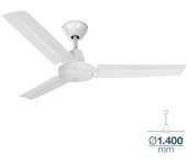 Ventilador de techo modelo industrial blanco 60w aspas 140cm - edm