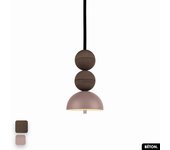 Lámpara colgante de hormigón - bosfor concrete | chocolate - rosa | 2 bolas | led 14w