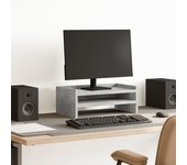 Soporte para monitor gris hormigón 42x24x16 cm de madera contrachapada