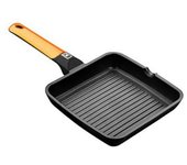 Sartén asadora con rayas bra a281422 ø 28 cm negro naranja acero inoxidable