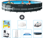 Paquete de piscina - intex - alrededor - 610x610x122 cm + accesorios cb51