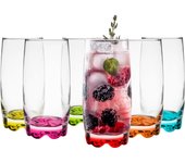 Glasmark a688011-w350-5082-26 set di 6 bicchieri da 380 ml bottom mix color, vetro