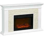 Homcom chimenea eléctrica con calefacción 1800w chimenea decorativa efecto de llama con control remoto temporizador semanal y protección