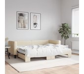 Vidaxl sofá cama nido tela crema 80x200 cm