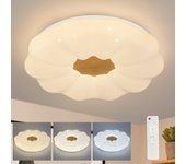 Nettlife lámpara de techo led regulable 22w 40cm redonda con mando a distancia habitación infantil diseño moderno cielo estrellado para dormitorio