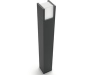 Philips lighting lampione led arbour, per esterni, medio, 6w, luce bianca calda, nero