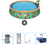 Paquete de piscina - bestway - alrededor - 457x457x84 cm + accesorios cb57