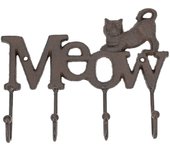 Signes grimalt by sigris - colgador gato meow marrón de mdf | perchero perchero, percha de entrada percha para abrigos 20x16x4cm