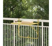 Vidaxl mesa plegable colgante de balcón - dorada, 60x40 cm, acero