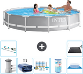 Paquete de piscina - intex - alrededor - 366x366x76 cm + accesorios a2110