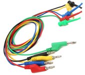 P1045 5 piezas 4 mm 1 m conector banana apilable para pinza de prueba multímetro cable de prueba accesorio