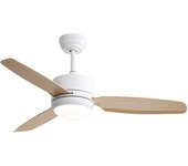 Ventilador de techo de 46» con luz, 3 aspas de abs, motor de cc reversible de 6 velocidades
