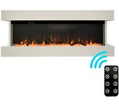 Tempo style - alaro chimenea eléctrica blanca con efecto fuego marco de madera 3 colores 750 - 1.500 w