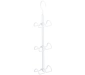 Relaxdays percha para bolsos 6 ganchos, ganchos carteras ahorra espacio, colgador accesorios metal, blanco