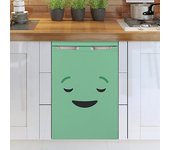 Sticker de refrigerador y lavaplatos, decoración de decoración sonriente verde dormida, 75 cm x 49 cm