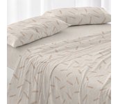 Juego de sábanas burrito blanco diseño 046 , 50% algodón- 50% poliéster ancho de 90 cm en color arena