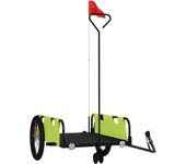 Remolque para bicicletas tela oxford y hierro verde y negro cfw28004