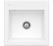 Villeroy et boch subway 50 s fregadero 52,5 x 51 cm sin escurridor white ceramicplus con vaciador manual