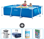 Paquete de piscina - intex - rectángulo - 220x150x60 cm + accesorios cb116