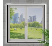 Mosquitera para ventanas de 100 x 120 cm, mosquitera con cinta autoadhesiva, mosquitera a prueba de insectos, tira adhesiva negra de malla gris