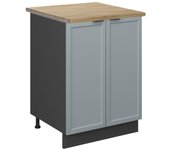 Vicco mueble bajo de cocina fame-line, azul claro-gris, 60 cm , et roble