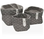 Set de cajas organizadoras apilables versa stars grey poliéster textil fusion 3 piezas