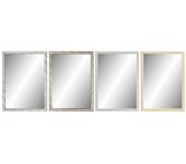 Espejo de pared dkd home decor cristal natural gris marrón gris oscuro ps 4 unidades hoja de planta (56 x 2 x 76 cm)