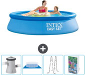 Paquete de piscina - intex - alrededor - 244x244x61 cm + accesorios cb122