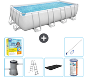 Paquete de piscina - bestway - rectángulo - 488x244x122 cm + accesorios cb36