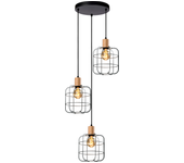 Lámpara colgante de techo de metal color negro con 3 tulipas e27 40w (disponible conjunto de lámparas). ref. 5040/3b