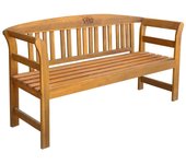 Banco de jardín con cojín 157 cm madera maciza de acacia