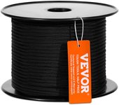 Vevor cuerda de nailon trenzado negro, 5 mm x 76,2 m, 32 ​​hebras, 3,20 kn de resistencia a la rotura cuerda de escalada al aire libre para senderismo