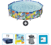 Paquete de piscina - bestway - alrededor - 305x305x66 cm + accesorios cb7