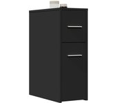 Vidaxl armario de baño estrecho con ruedas madera de ingeniería negro