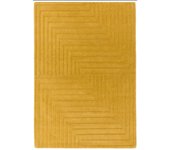Alfombra de lana pura unicolor tuftada a mano con relieve square 160x230 cm
