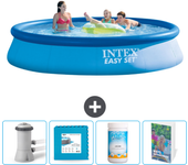 Paquete de piscina - intex - alrededor - 396x396x84 cm + accesorios cb130