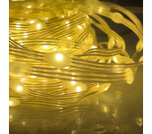 Guirnalda microled, 20 m, 200 led cálida, cable alambre transparente, ip65, 31v