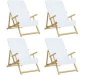 Toallas de playa 4 uds tela blanco 400 g/m2 60x135 cm