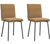 Pack 2 uds sillas de comedor | silla de cocina terciopelo marrón cfw27095