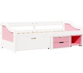 Cama para adulto | cama individual | diván con 3 cajones sin colchón irun blanco&rosa 90x200 cm cfw442893
