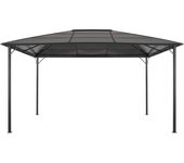 Cenador con tejado aluminio 4x3x2,6 m negro