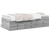 Maison exclusive - sofá cama con cajones sin colchón gris sonoma 90x200 cm