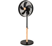 Ventilador de pie estilo nórdico falcon | ventilador negro y haya silencioso 50w
