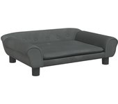 Sofá para niños | sofá de salón | sofá de descanso de terciopelo gris oscuro 70x45x26 cm cfw122911