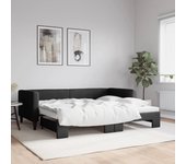 Vidaxl sofá cama nido tela negro 90x190 cm