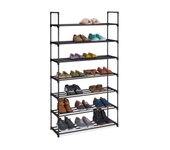 Relaxdays zapatero sistema de encaje, estantería metálica para zapatos, varios tamaños, estante de zapatos, negro